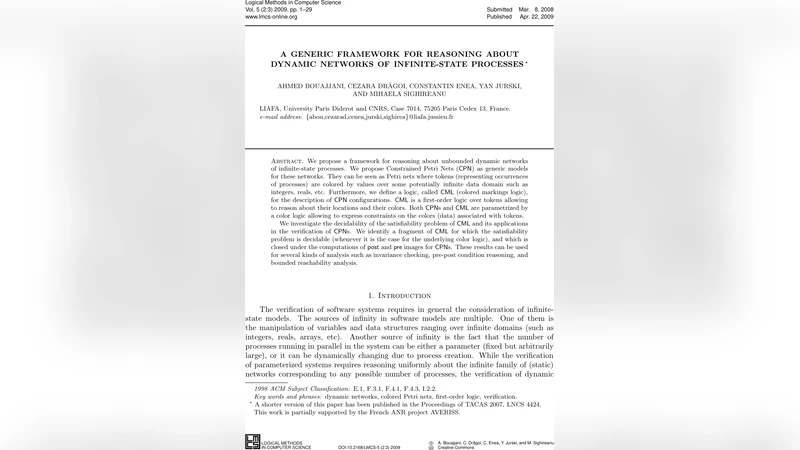 A Generic Framework for Reasoning about Dynamic Networks of   Infinite-State Processes
