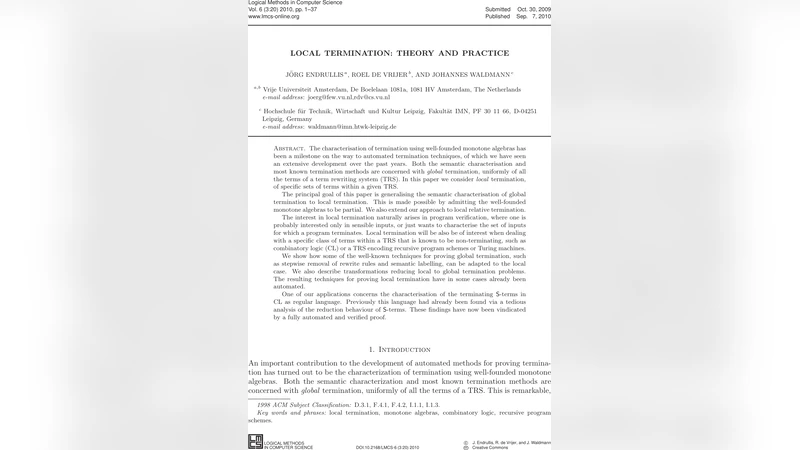 Local Termination: theory and practice