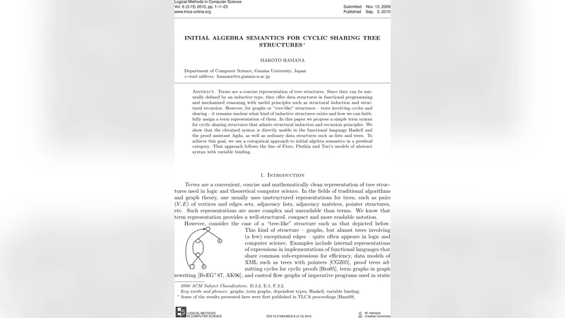 Initial Algebra Semantics for Cyclic Sharing Tree Structures