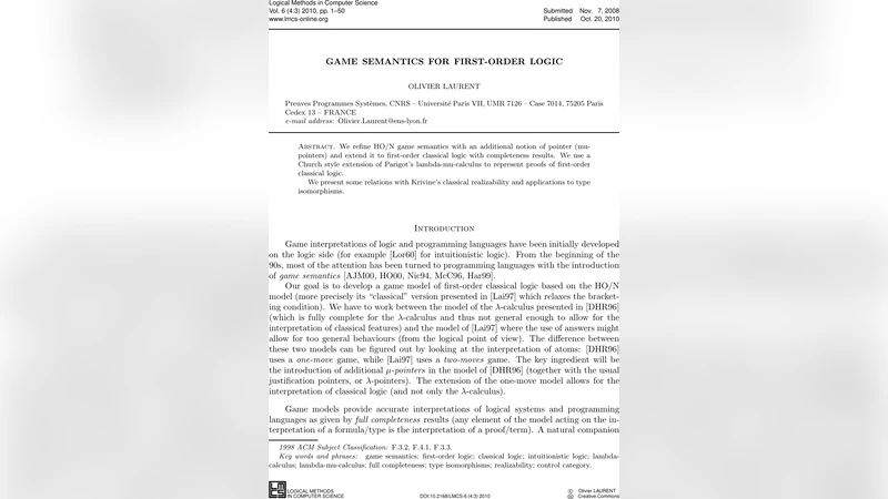 Game semantics for first-order logic