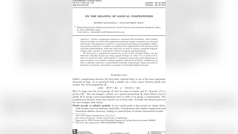 On the meaning of logical completeness