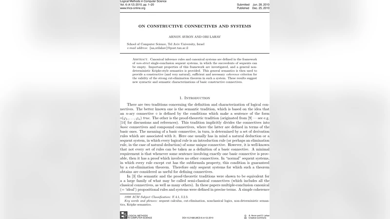 On Constructive Connectives and Systems