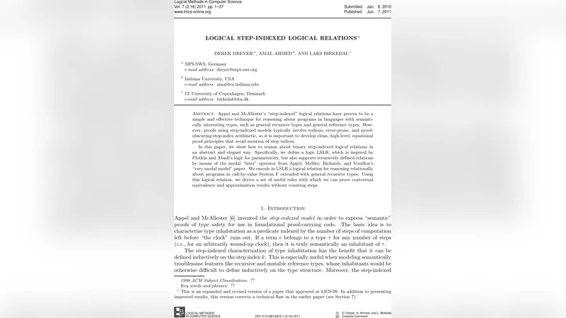 Logical Step-Indexed Logical Relations