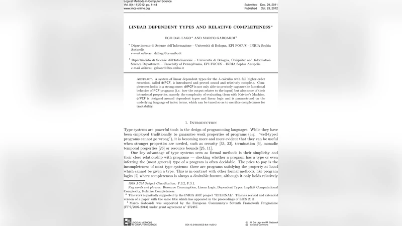 Linear Dependent Types and Relative Completeness