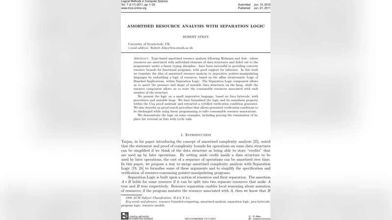 Amortised Resource Analysis with Separation Logic