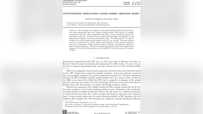 Intuitionistic implication makes model checking hard