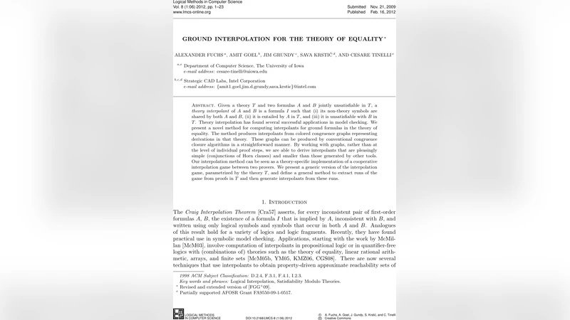 Ground interpolation for the theory of equality