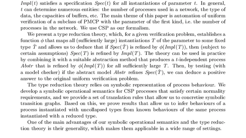 A type reduction theory for systems with replicated components