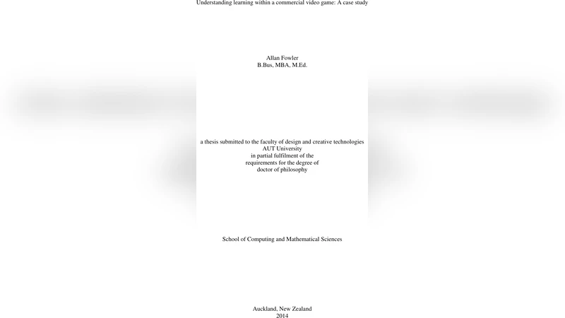 Understanding learning within a commercial video game: A case study