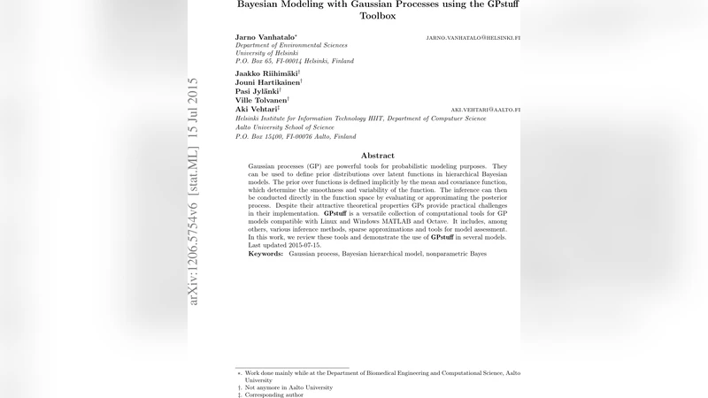 Bayesian Modeling with Gaussian Processes using the GPstuff Toolbox