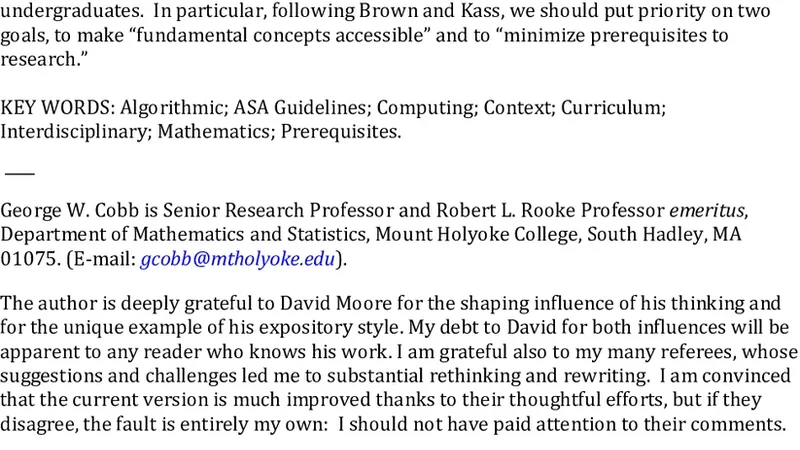 Mere Renovation is Too Little Too Late: We Need to Rethink Our   Undergraduate Curriculum from the Ground Up