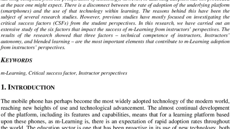 Instructor Perspectives of Mobile Learning Platform: An Empirical Study