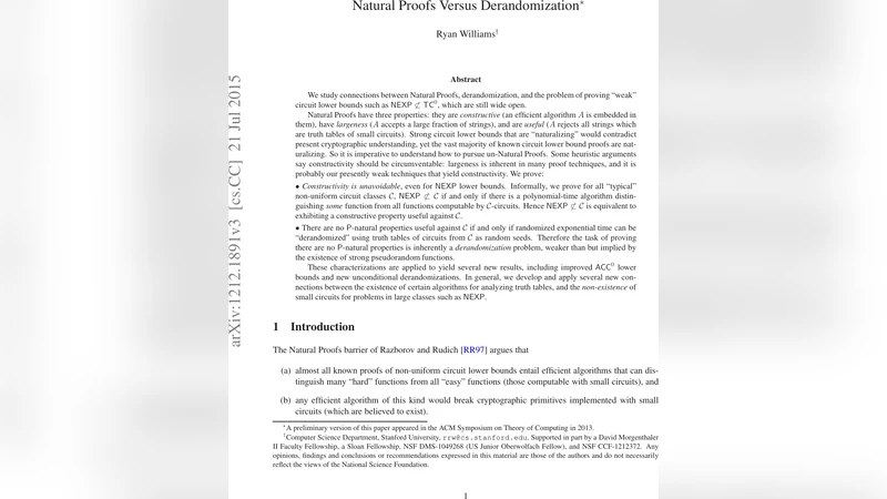 Natural Proofs Versus Derandomization