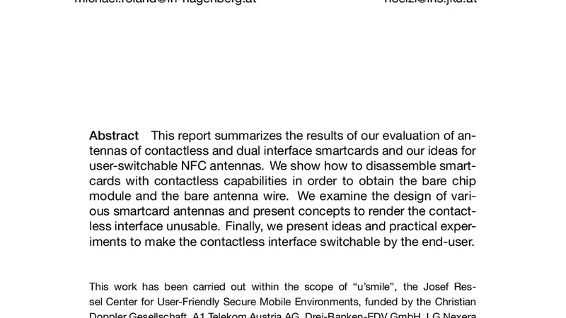 Evaluation of Contactless Smartcard Antennas