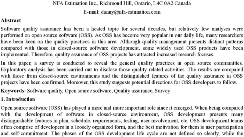 Exploratory Analysis of Quality Practices in Open Source Domain