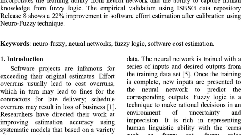 A Neuro-Fuzzy Model for Function Point Calibration
