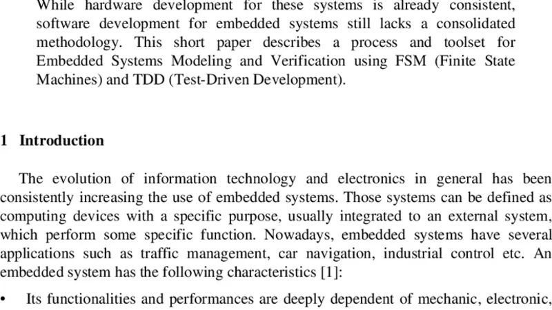 TDD for Embedded Systems: A Basic Approach and Toolset