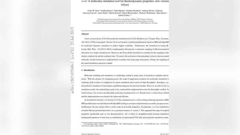 ms2: A molecular simulation tool for thermodynamic properties, new   version release
