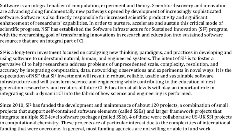 Looking at Software Sustainability and Productivity Challenges from NSF