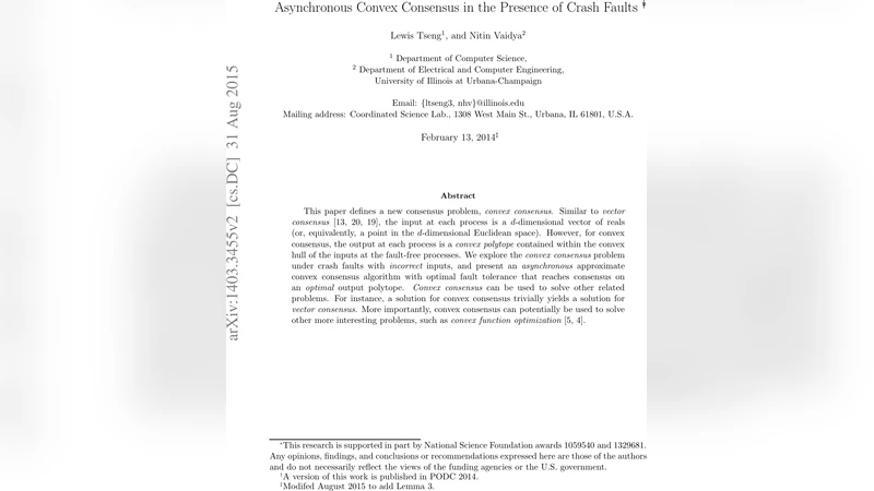 Asynchronous Convex Consensus in the Presence of Crash Faults