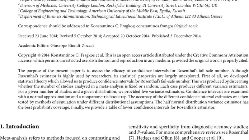 Publication Bias in Meta-Analysis: Confidence Intervals for Rosenthals   Fail-Safe Number