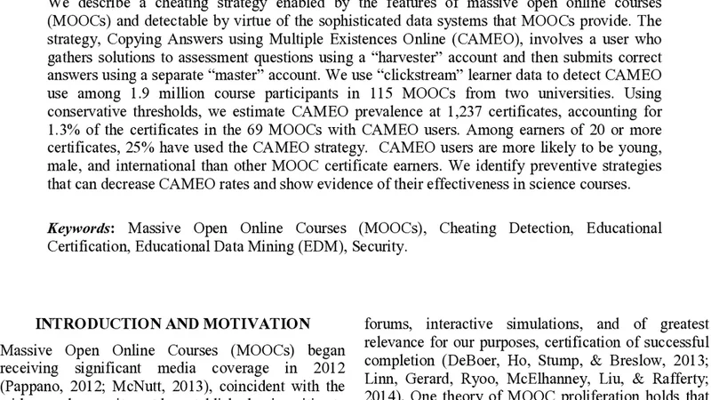 Detecting and Preventing "Multiple-Account" Cheating in Massive Open   Online Courses