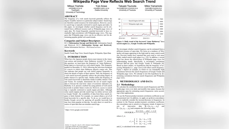 Wikipedia Page View Reflects Web Search Trend