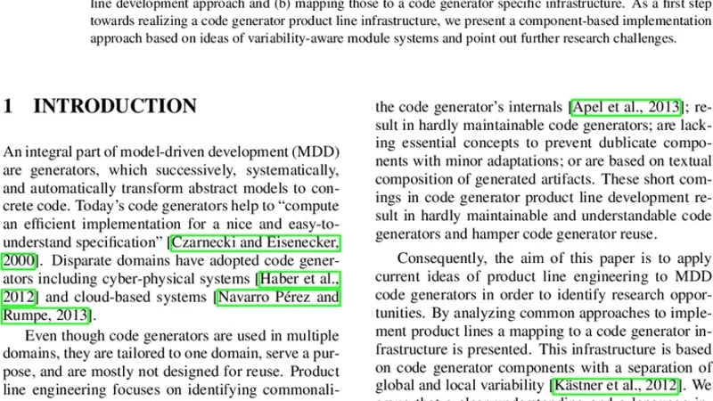 Towards Product Lining Model-Driven Development Code Generators