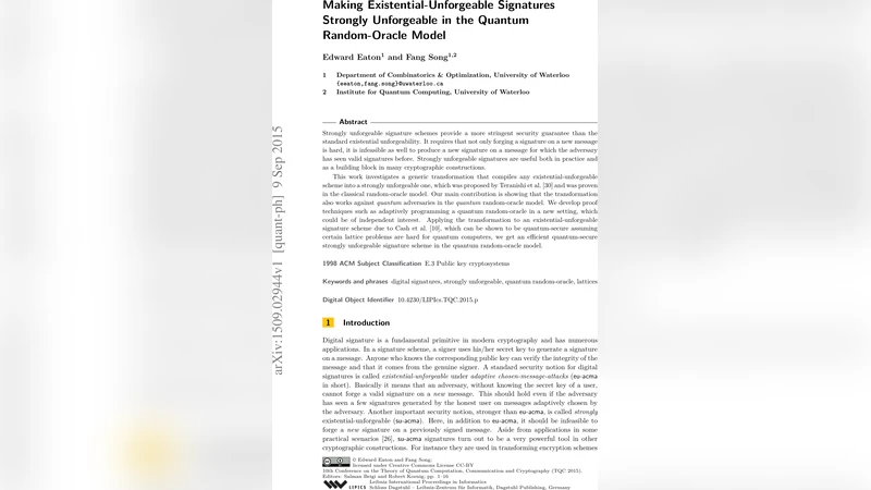 Making Existential-Unforgeable Signatures Strongly Unforgeable in the   Quantum Random-Oracle Model