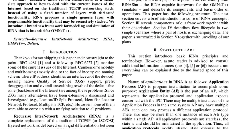 Skip This Paper - RINASim: Your Recursive InterNetwork Architecture   Simulator