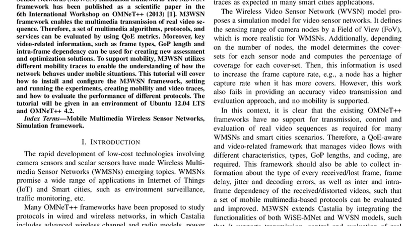 A Tutorial of the Mobile Multimedia Wireless Sensor Network OMNeT++   Framework