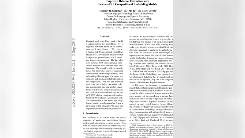 Improved Relation Extraction with Feature-Rich Compositional Embedding   Models
