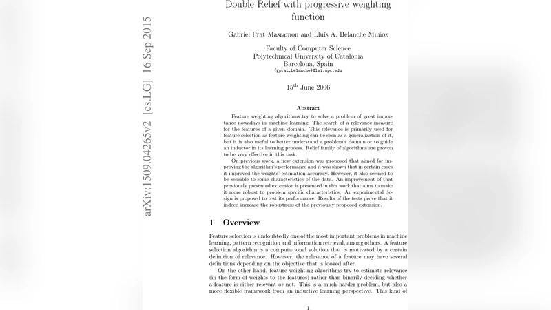 Double Relief with progressive weighting function