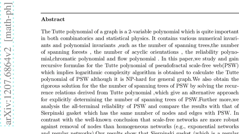 Tutte polynomial of pseudofractal scale-free web