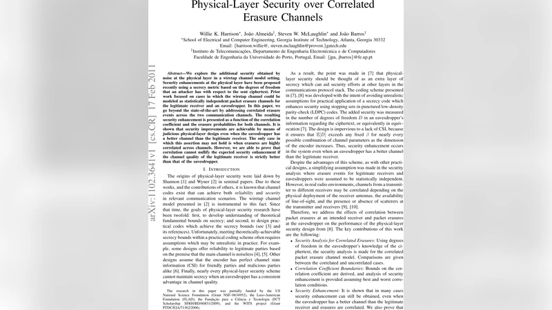 Physical-Layer Security over Correlated Erasure Channels
