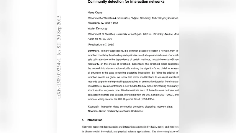 Community detection for interaction networks