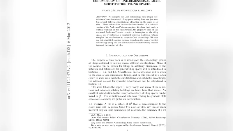 Cohomology of One-dimensional Mixed Substitution Tiling Spaces