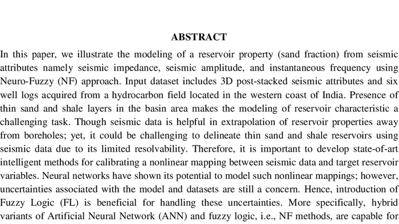 Quantification of sand fraction from seismic attributes using   Neuro-Fuzzy approach