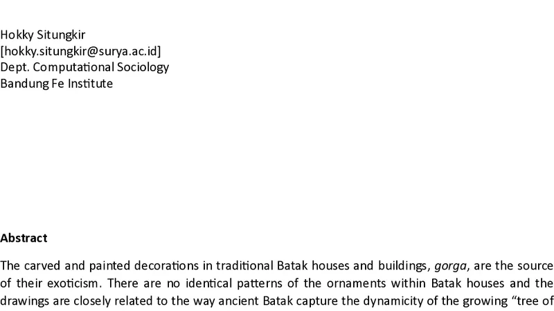 Deconstructing Bataknese Gorga Computationally
