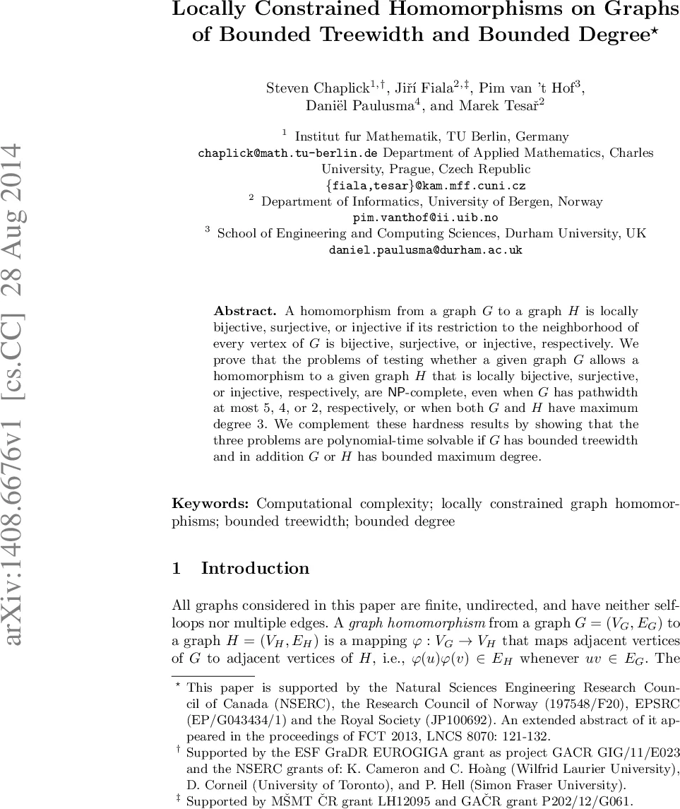 Locally Constrained Homomorphisms on Graphs of Bounded Treewidth and   Bounded Degree