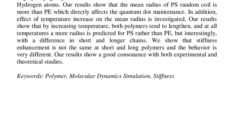 Molecular Dynamics Study of Stiffness in Polystyrene and Polyethylene