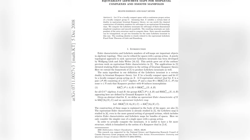 Equivariant Lefschetz maps for simplicial complexes and smooth manifolds