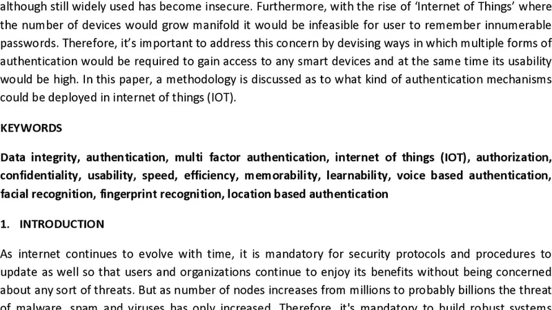 Application of Multi factor authentication in Internet of Things domain
