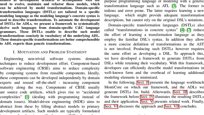 Generating Domain-Specific Transformation Languages for Component &   Connector Architecture Descriptions