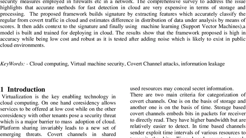 Detection of Information leakage in cloud