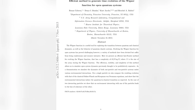 Efficient method to generate time evolution of the Wigner function for   open quantum systems