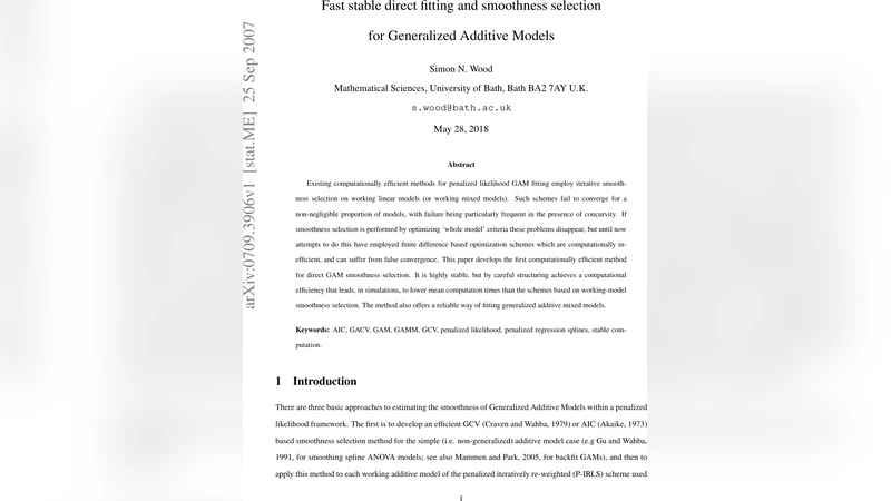 Fast stable direct fitting and smoothness selection for Generalized   Additive Models