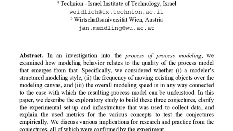 Tying Process Model Quality to the Modeling Process: The Impact of   Structuring, Movement, and Speed