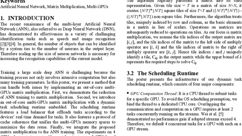 Large Scale Artificial Neural Network Training Using Multi-GPUs