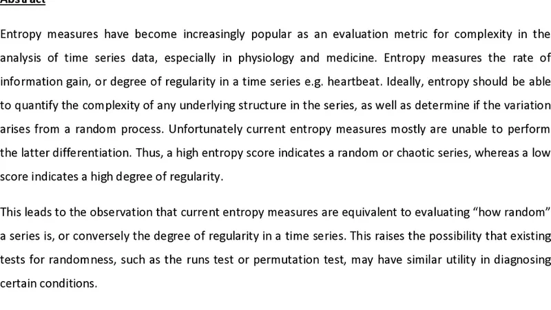 Comparing entropy with tests for randomness as a measure of complexity   in time series